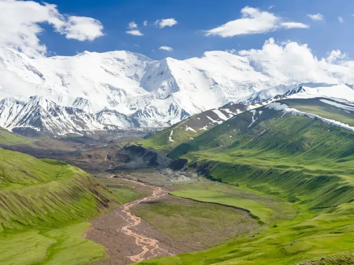 Framed Print : The peaks of Pik Kurumdy (6614 m) at the border triangle of Kyrgyzstan Framed Print : The peaks of Pik Kurumdy (6614 m) at the border triangle of Kyrgyzstan