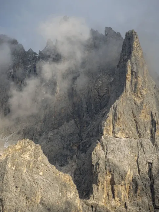 Framed Print : Peaks towering over Val Venegia seen from Passo Costazza