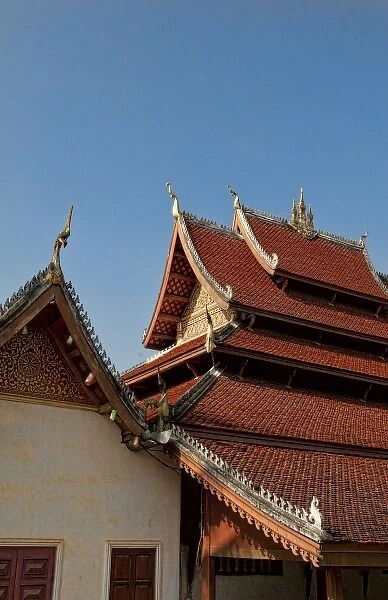 Peaks of Wat Mai Temple in Luang Prabang, Laos