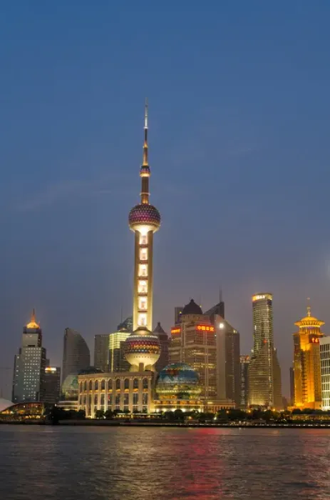 Framed Print : Pearl Tower over Pudong district skyline and Huangpu River Shanghai, China Framed Print : Pearl Tower over Pudong district skyline and Huangpu River Shanghai, China