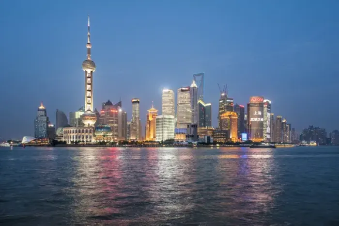 Framed Print : Pearl Tower over Pudong district skyline and Huangpu River Shanghai, China Framed Print : Pearl Tower over Pudong district skyline and Huangpu River Shanghai, China