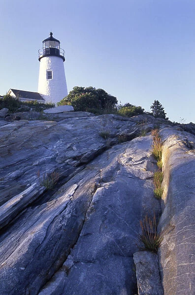 Pemaquid Point Lighthouse, Bristol, Maine on rocky point
