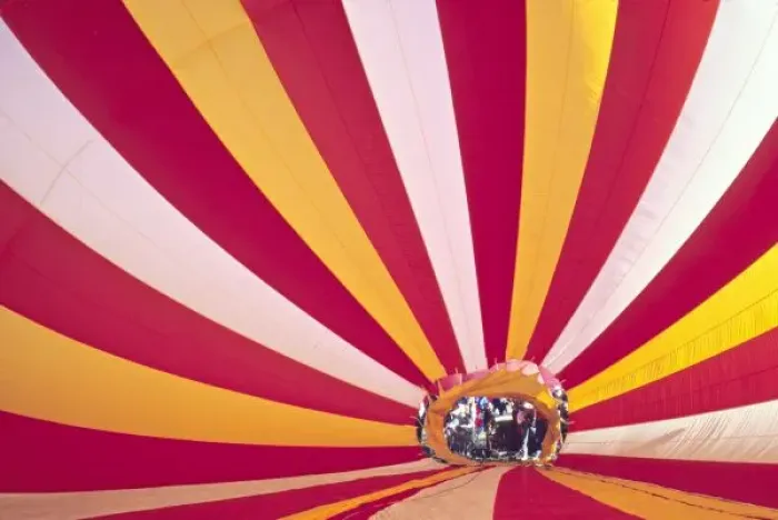 Framed Print : People filling a hot air balloon, Fort Collins, Colorado