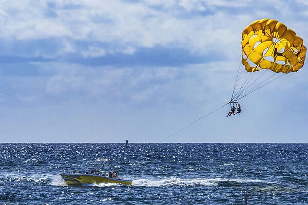 Two people parasailing, Fort Lauderdale, Florida
