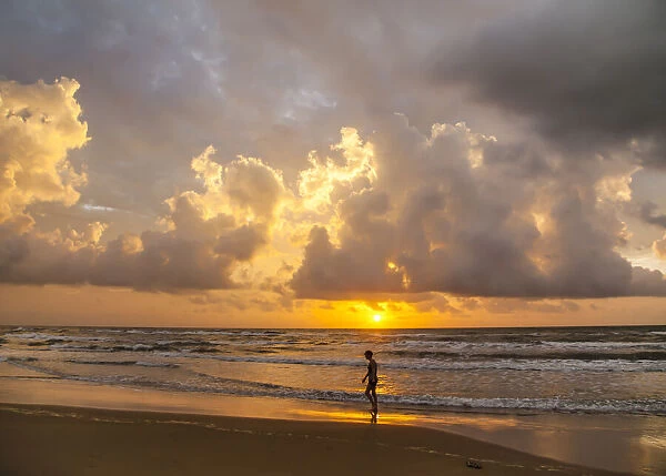 Person walking on beach, South Padre Island