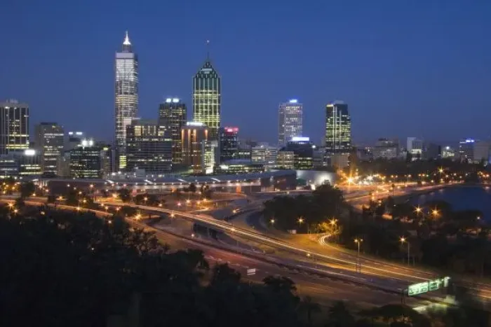 Framed Print : Perth, Australia. View of downtown Perth from Queens Park