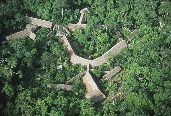 Peru, Amazonia, aerial of Iquitos area, Explorama Lodge