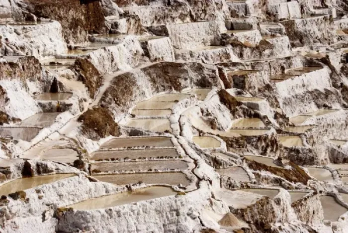 Framed Print : Peru, Cusco valley, salt mine in the mountains, detail Framed Print : Peru, Cusco valley, salt mine in the mountains, detail