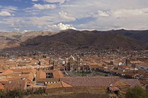 Peru, Cusco, View of city of Cusco