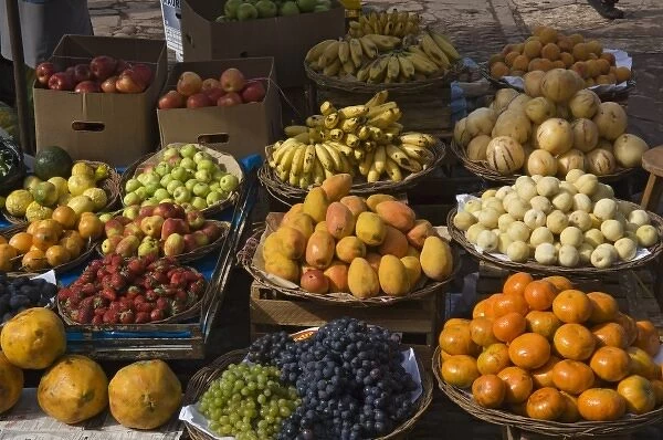 Peru, Pisac, Market produce for sale