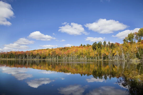 Petes Lake in fall color Schoolcraft County Upper Peninsula Michigan