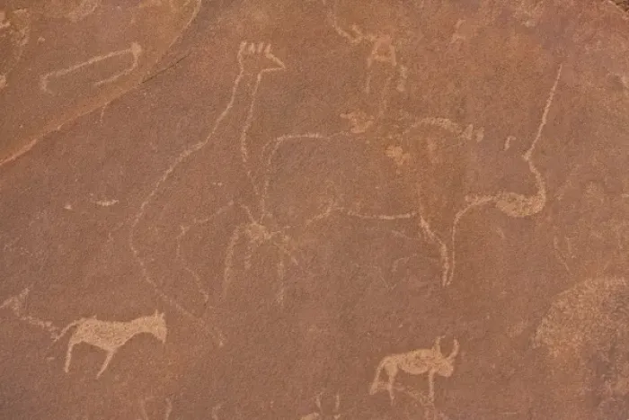 Framed Print : Petroglyph at Twyfelfontain, Namibia Framed Print : Petroglyph at Twyfelfontain, Namibia