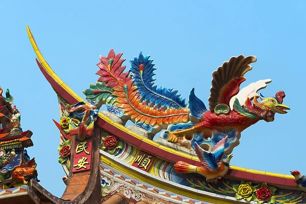 Phoenix statue on the roof of a Matsu Temple, Xiamen, Fujian Province, China