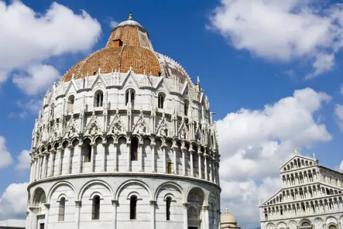 Framed Print : Piazza dei Miracoli, The Baptistry and the Dome, Pisa, Tuscany, Italy, Europe