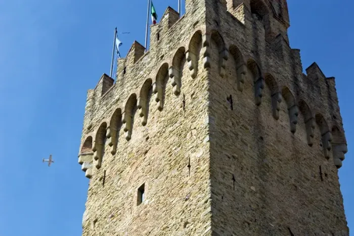 Framed Print : Piazza della Libert, Town Hall tower, Arezzo, Tuscany, Italy