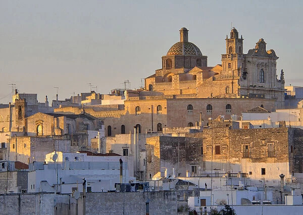 The picturesque old town of Ostuni in southern Italy, built on top of a hill and crowned