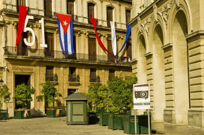 Framed Print : Picturesque Plaza de St. Francis in Old Havana, Cuba Framed Print : Picturesque Plaza de St. Francis in Old Havana, Cuba