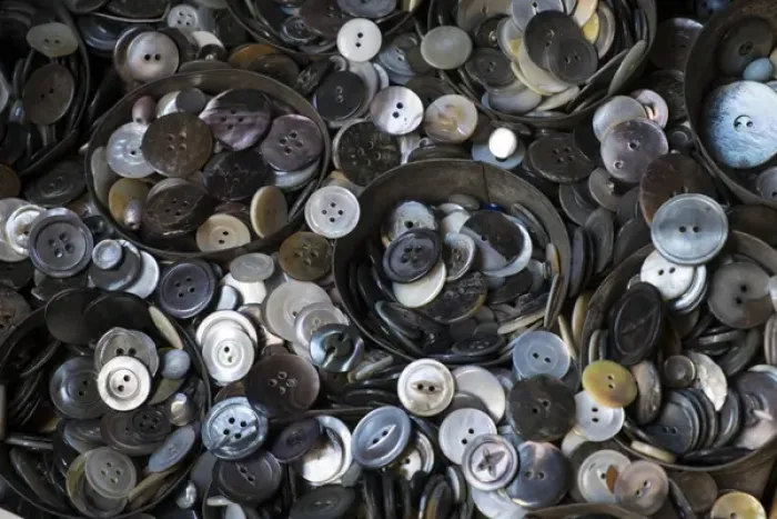 Framed Print : Pile of old buttons, New York City, New York, USA