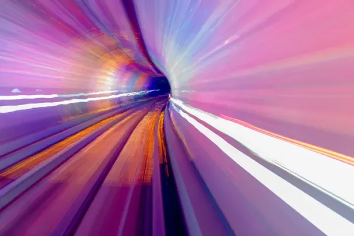 Framed Print : Pink Blue Rail Abstract Underground Railway Pudong Bund Shanghai China Shanghai China