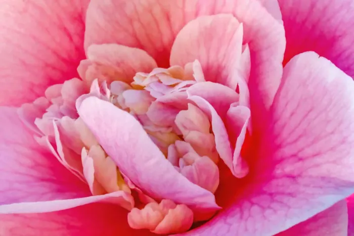 Framed Print : Pink Camellia Reticulata blooming. Common to China and Japan Framed Print : Pink Camellia Reticulata blooming. Common to China and Japan