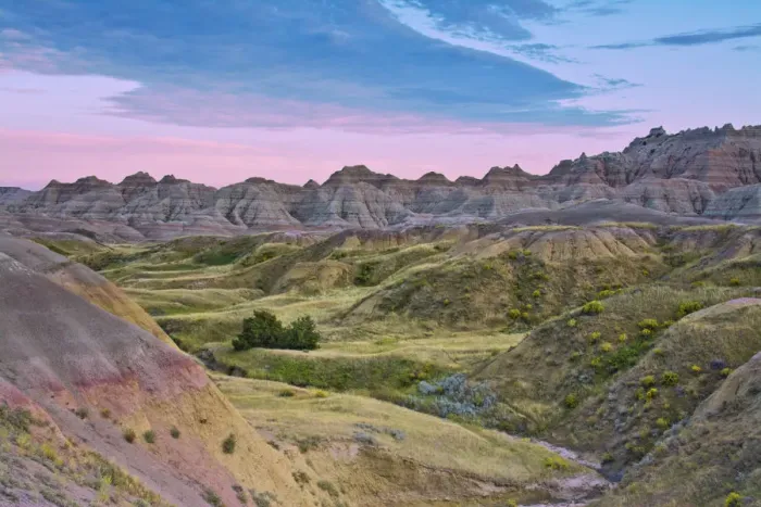 Framed Print : pink sunset, Badlands Loop Road, Badlands National Park, South Dakota, USA, sunset Framed Print : pink sunset, Badlands Loop Road, Badlands National Park, South Dakota, USA, sunset