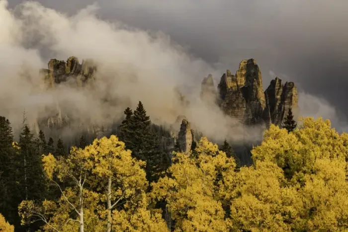 Framed Print : Pinnacles at Owl Creek Pass at sunset, Cimarron range in autumn, San Juan Mountains Framed Print : Pinnacles at Owl Creek Pass at sunset, Cimarron range in autumn, San Juan Mountains