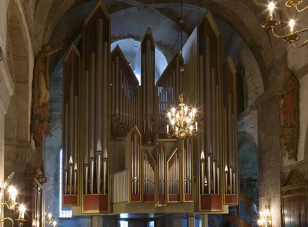 Pipe Organ, Maria  /  ST Mary Church from the 12th century, Bergins oldest Building