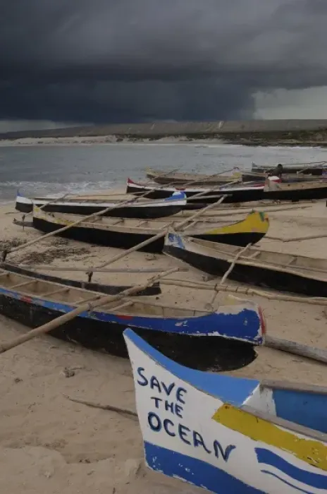 Framed Print : Piroque or outrigger canoe back from fishing and left up on the beach for the night