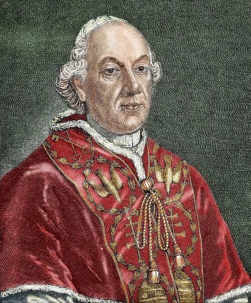 Pius VI (1717-1799). Italian pope, born Giannangelo Braschi. Elected in 1775. Colored