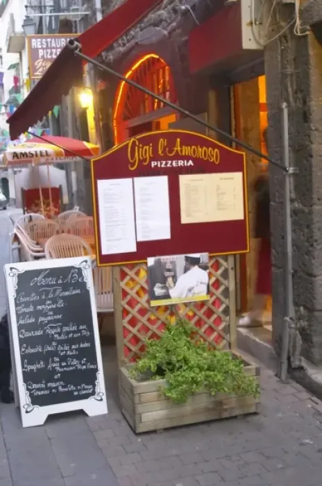 Framed Print : Pizzeria Gigi l Amoroso. Agde town. Languedoc. France. Europe Framed Print : Pizzeria Gigi l Amoroso. Agde town. Languedoc. France. Europe