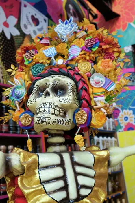 Framed Print : Playa del Carmen, Mexico. Large Dia de Los Muertos skeletons Framed Print : Playa del Carmen, Mexico. Large Dia de Los Muertos skeletons