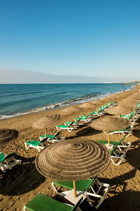 Framed Print : Playa de la Fontanilla beach, Marbella, Costa Del Sol, Spain