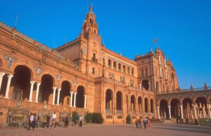 Framed Print : Plaza de Espana in Seville, Spain