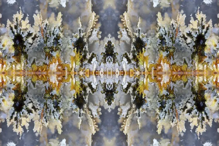 Framed Print : Plume agate kaleidoscope repeating mirror effect pattern Framed Print : Plume agate kaleidoscope repeating mirror effect pattern