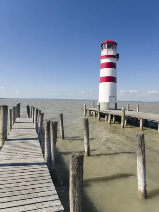 Framed Print : Podersdorf am See on the shore of Lake Neusiedl. The lighthouse in the domestic port Framed Print : Podersdorf am See on the shore of Lake Neusiedl. The lighthouse in the domestic port