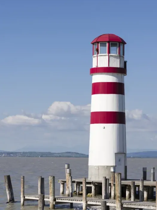 Framed Print : Podersdorf am See on the shore of Lake Neusiedl. The lighthouse in the domestic port Framed Print : Podersdorf am See on the shore of Lake Neusiedl. The lighthouse in the domestic port