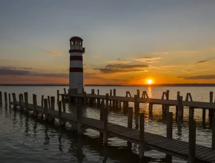 Framed Print : Podersdorf am See on the shore of Lake Neusiedl. The lighthouse in the domestic port Framed Print : Podersdorf am See on the shore of Lake Neusiedl. The lighthouse in the domestic port