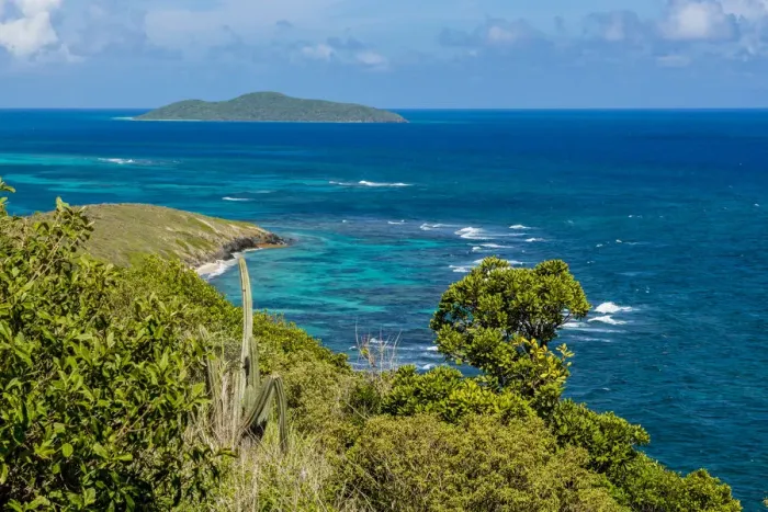Framed Print : Point Udall with Buck Island in background, St. Croix, US Virgin Islands