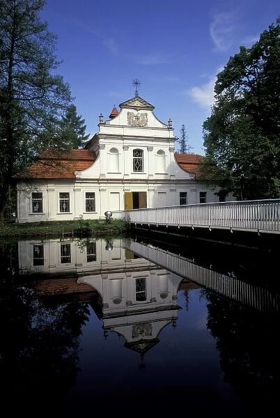Poland, Malopolska, Zwierzyniec. Chapel upon the water, baroque style