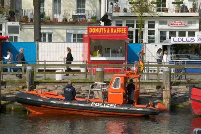 Framed Print : police boat, warnemunde Framed Print : police boat, warnemunde