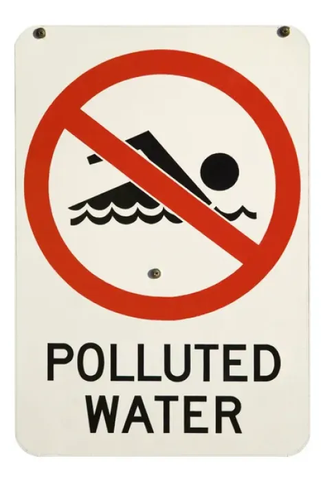 Framed Print : Polluted Water Sign, Australia Framed Print : Polluted Water Sign, Australia