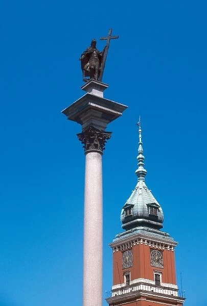 POLONIA. WARSAW. View of the Sigismund III Waza column (1566-1632) of 22 m. tall