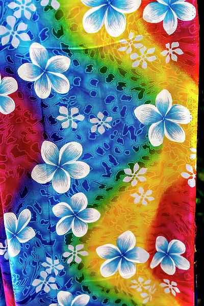Polynesian floral textile cloth, Honolulu, Hawaii