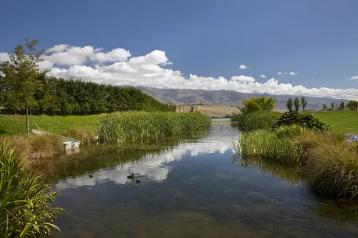 Framed Print : Pond at Northburn Vineyard, Central Otago, South Island, New Zealand Framed Print : Pond at Northburn Vineyard, Central Otago, South Island, New Zealand