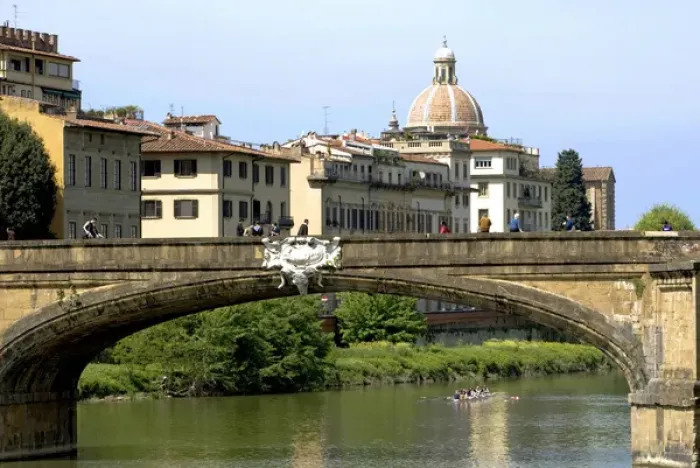 Framed Print : Ponte Santa Trinita (16th century), Arno river, Florence (Firenze), UNESCO World Heritage Site