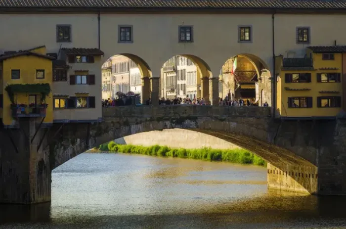 Framed Print : Ponte Vecchio and the Arno River, Florence, Tuscany, Italy
