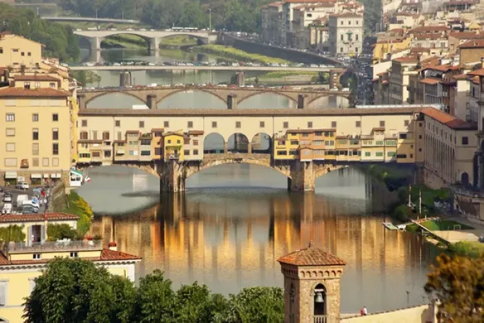 Framed Print : Ponte Vecchio Covered Bridge Arno River Reflection Florence Italy Bridge is the oldest Framed Print : Ponte Vecchio Covered Bridge Arno River Reflection Florence Italy Bridge is the oldest