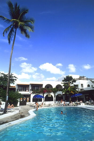 Pool and resort of Jolly Beach Hotel in Antigua