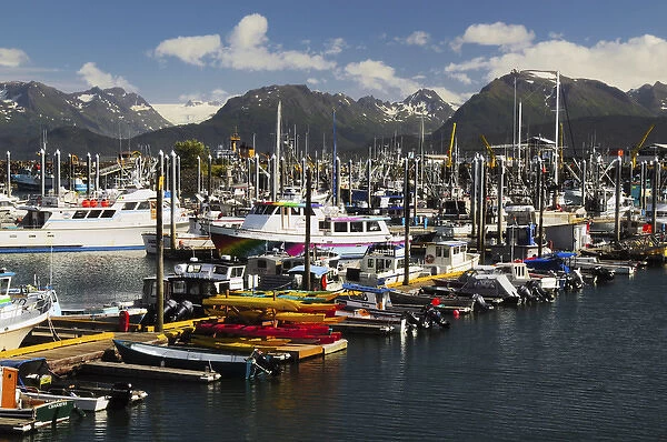 Port of Homer; Alaska; USA; with Kenai Mountains in the Background