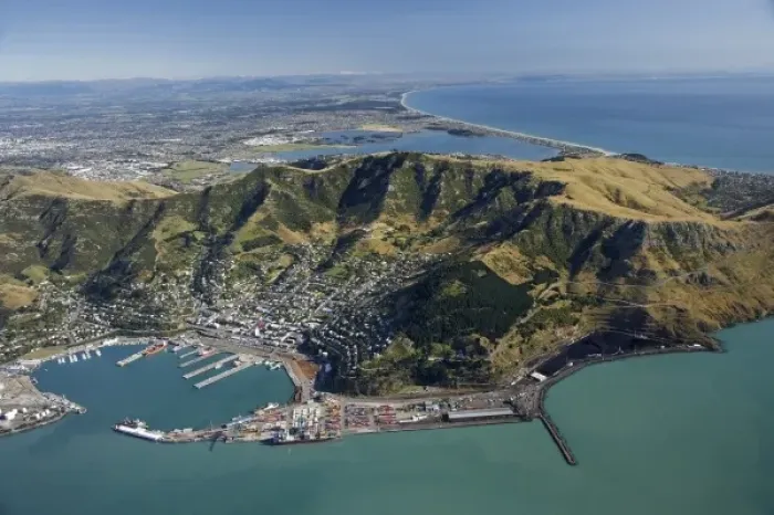 Framed Print : Port of Lyttelton, Lyttelton Harbour, Canterbury, South Island, New Zealand- aerial Framed Print : Port of Lyttelton, Lyttelton Harbour, Canterbury, South Island, New Zealand- aerial